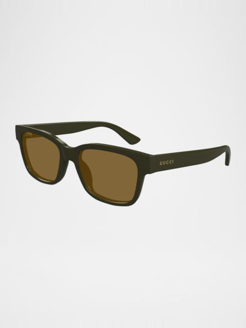 Men's GG1716SM Plastic Rectangle Sunglasses