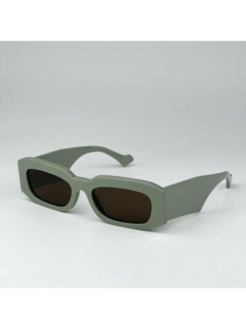 GUCCI NEW Gucci GG1426S 004 Solid Sage Brown Unisex Rectangle Sunglasses GG 1426S