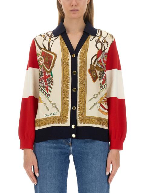 GUCCI Gucci Women Extra Fine Wool Cardigan With Print