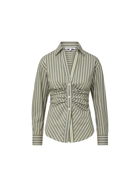 VERONICA BEARD DEVRA RUCHED BUTTON-DOWN SHIRT