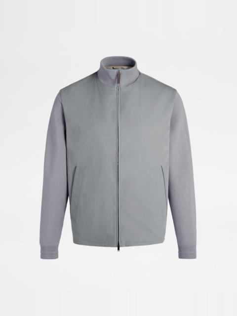 Tod's BOMBER JACKET IN TECHNICAL COTTON - GREY
