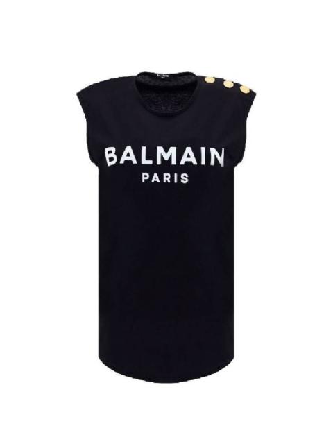 Balmain Balmain Logo Print Button Embellished Tank top