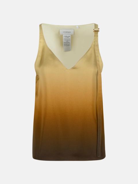 'ALCUNO' BEIGE GRADIENT SILK TOP