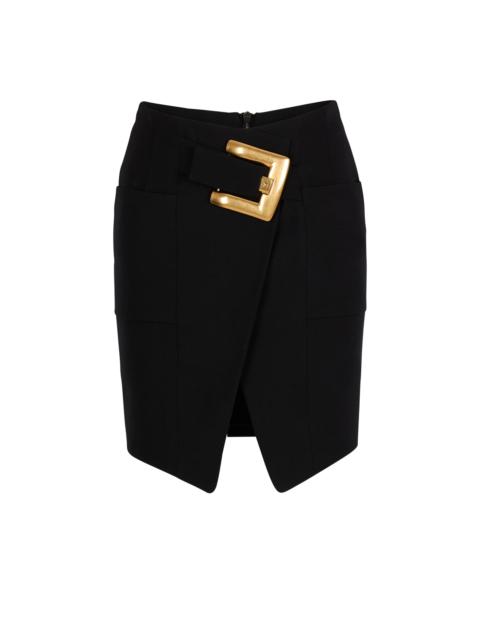 Balmain Short grain de poudre skirt with belt