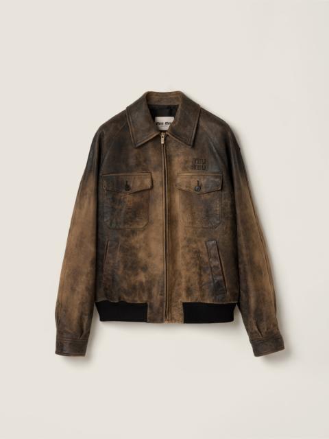 Miu Miu Waxed suede leather jacket