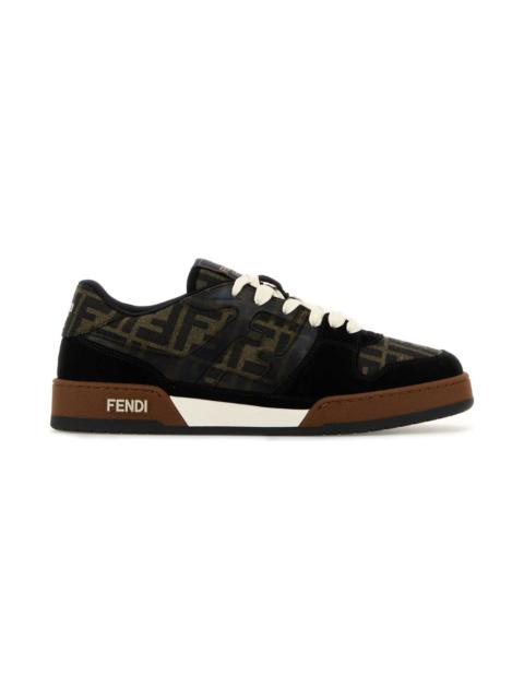 Embroidered Canvas, Leather And Rubber Match Sneakers
