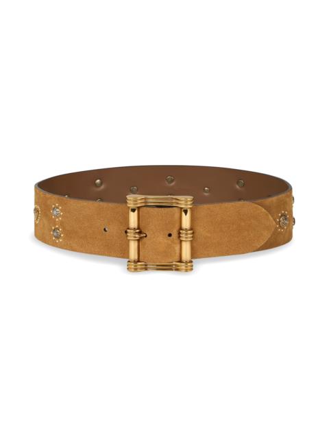 Etro Etro Studded Suede Belt in Brown at Nordstrom
