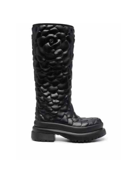 Valentino Valentino Garavani Atelier Floral-Embossed Mid-Calf Rain Boots