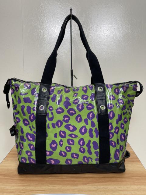 Masterpiece X Rockers Green/Purple Leopard Print Tote Bag