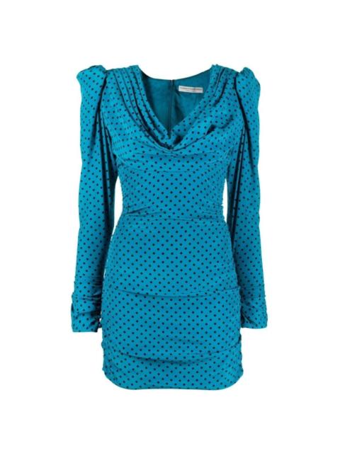 Alessandra Rich Polka-dot Silk Draped Mini