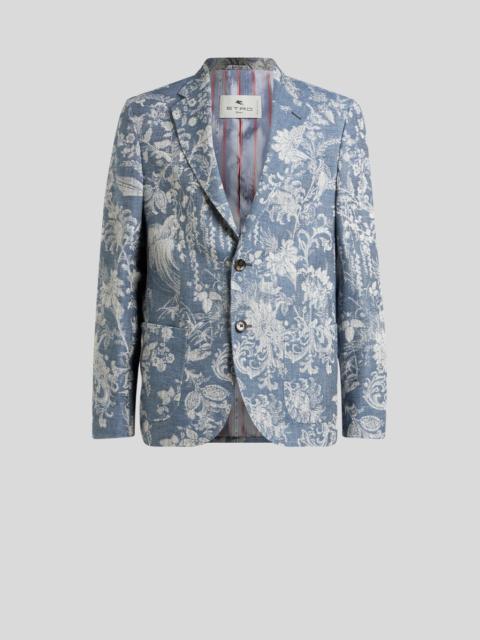 Etro SINGLE-BREASTED COTTON JACQUARD JACKET WITH FLORAL MOTIF