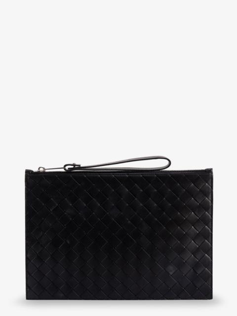 Bottega Veneta Bottega Veneta Men Leather Clutch With Intrecciato Motif