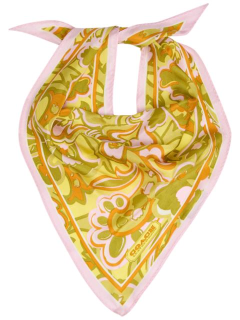 COACH Coach Andrea Patterned Silk Triangle Scarf