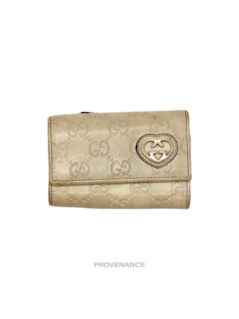 GUCCI Gucci GG Heart 6 Key Holder - Cream Guccissima Leather