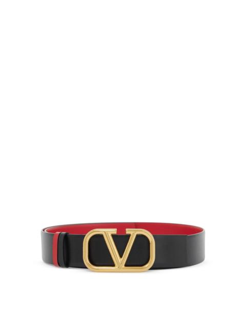 Valentino Valentino Garavani Leather Vlogo Signature Reversible Belt Women