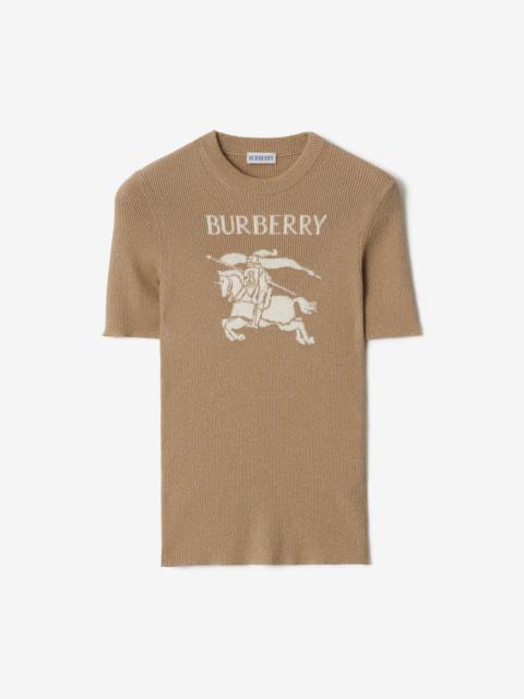 Burberry EKD Metallic Wool Blend Top