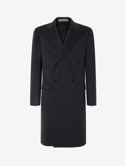 CORNELIANI Anthracite grey pure wool beaver coat