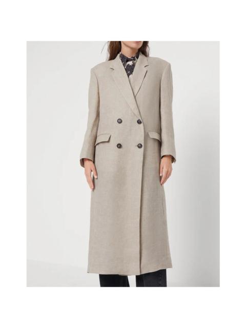 Brunello Cucinelli Brunello Cucinelli Beige Linen Double-Breasted Overcoat
