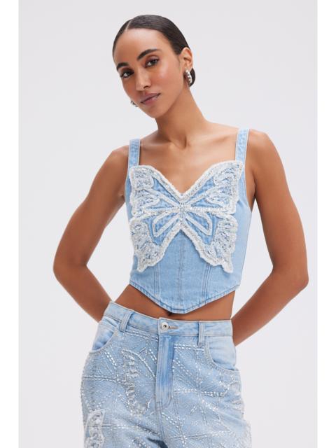 PatBO BUTTERFLY DENIM TOP (RUNWAY)