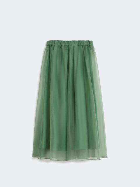 WEEKEND Max Mara Pleated silk organza skirt - GREEN