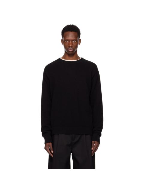 The Elder Statesman Black Simple Crew Sweater