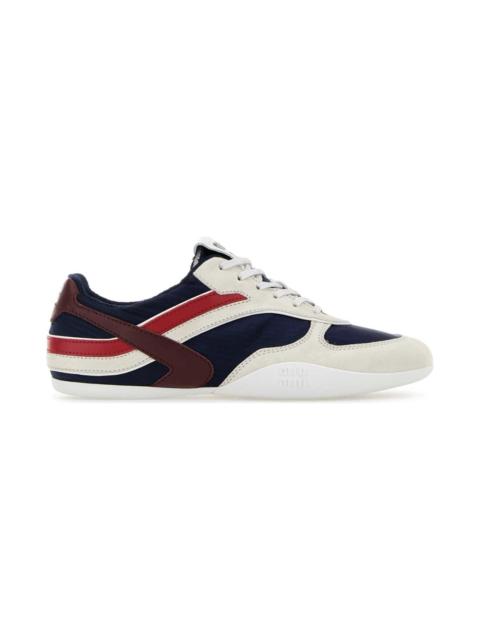 Miu Miu Multicolor Tech Fabric And Suede Gymnasium Sneakers