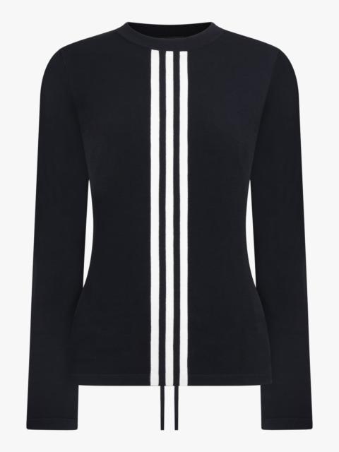 Y-3 FITTED CINCH L/S TOP WITH STRIPE DETAIL | BLACK/WHITE
