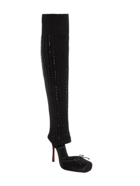 Christian Louboutin Christian Louboutin Cassia Annmac Leg Warmer Hybrid Pump in Black/Black at Nordstrom
