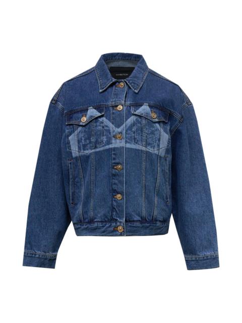 pushBUTTON Blue Bra Print Denim Jacket