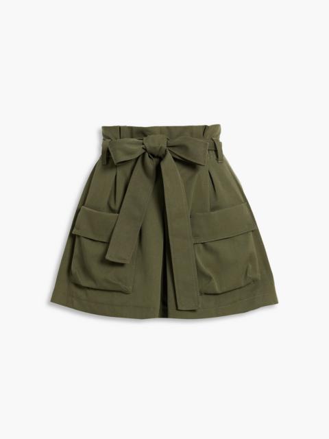 REDValentino Belted cotton and wool-blend twill shorts