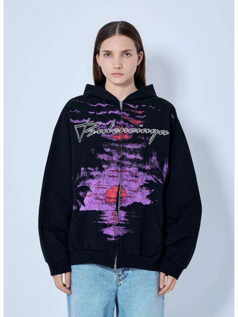 BALENCIAGA Balenciaga Printed Zip Hoodie