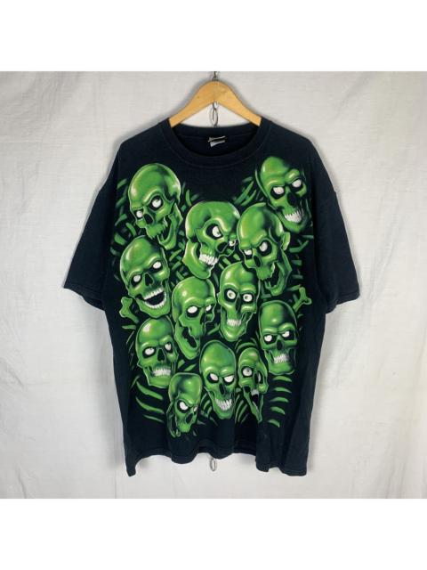 Other Designers Vintage Liquid Blue Skull AOP Tshirt