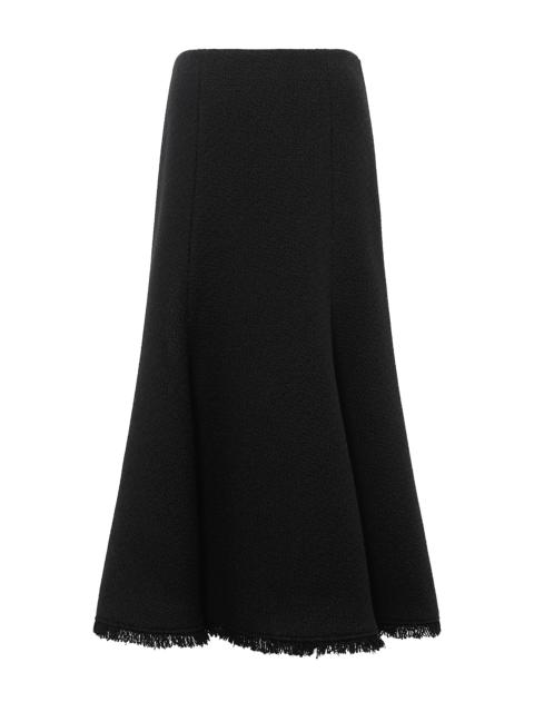 GABRIELA HEARST Patterson Midi Skirt in Black Virgin Wool Cashmere