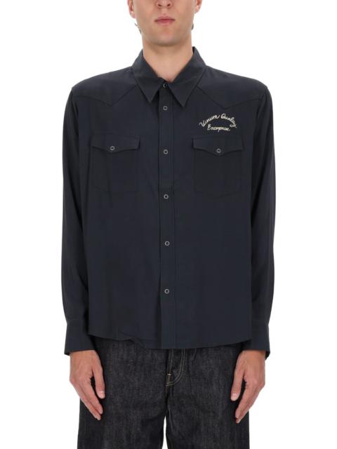 visvim FOUR CORNERS SHIRT WITH EMBROIDERY