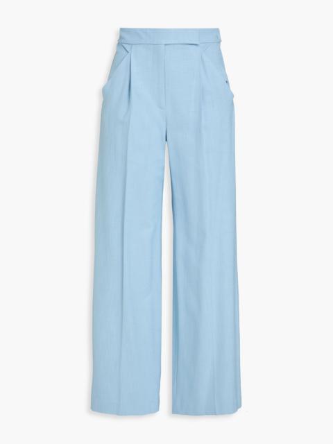 VERONICA BEARD Marbeau pleated canvas wide-leg pants