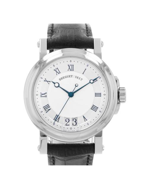 Pre-owned Breguet Marine Silver Guilloche Dial Men's Watch 5817ST/12/5V8