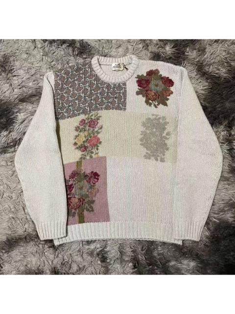 Hermès Hermes runway floral cashmere knit sweater