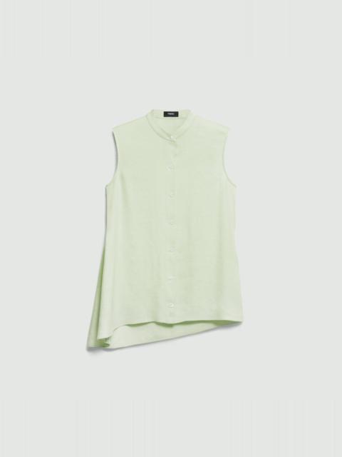 Theory Sleeveless Asymmetrical Shirt in Linen-Viscose