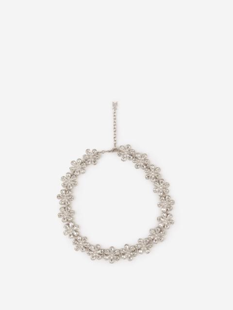 Amina Muaddi CRYSTALS FLOWERS NECKLACE