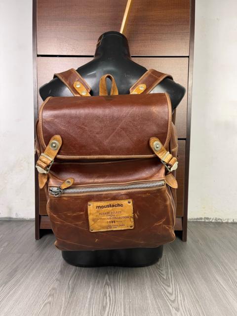 Other Designers Vintage - Vintage 1990 moustache japan full leather square bag pack