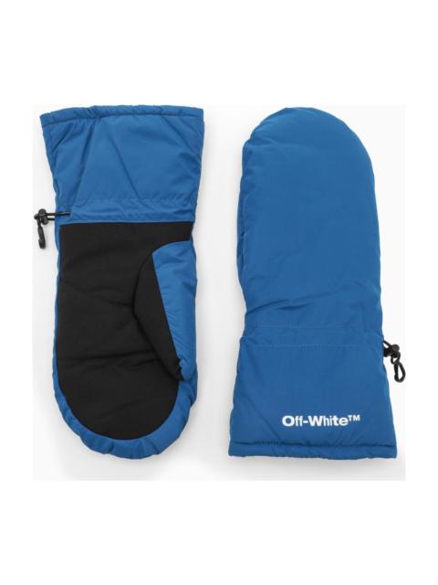 Off-White Blue Ski Mittens With Logo
