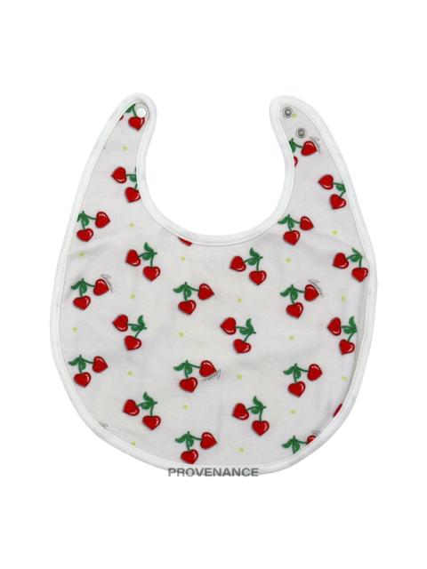 GUCCI Gucci Logo Baby Infant Bib - Heart Cherry Striped Cotton