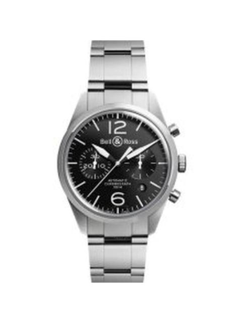 Other Designers Bell and Ross Vintage Officer Black Dial Automatic Men's Chronograph Watch BRV126-BL-ST/SST
