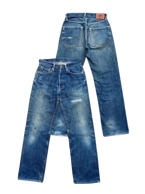 Vintage 45Rpm Selvedge Faded Distressed Denim Jeans 29x29