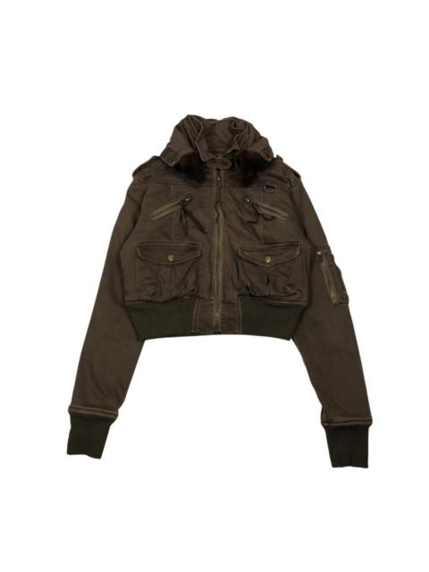 Hysteric Glamour 🔥VINTAGE CROPPED BOMBER BIKER JACKET HEAVEN AND EARTH