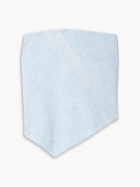 Tibi Strapless tie-back asymmetric denim top