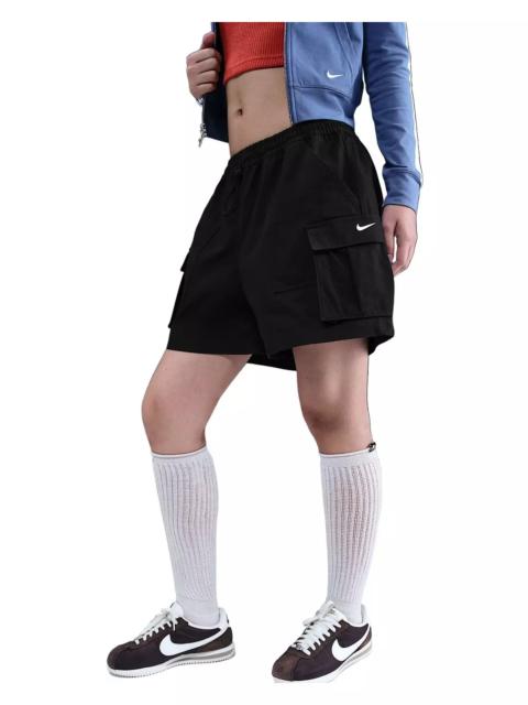 Nike Women's Sportswear Street Mid-Rise Loose 5" Cargo Shorts -Black