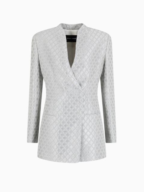 GIORGIO ARMANI DOUBLE-BREASTED JACKET IN JACQUARD
