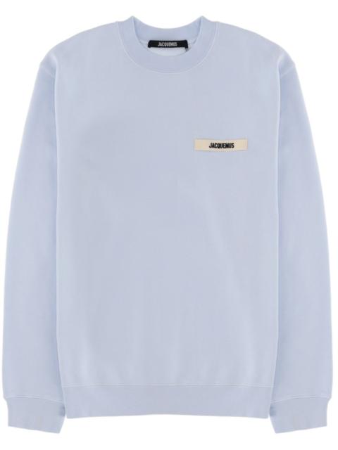 JACQUEMUS COTTON SWEATSHIRT WITH GROSGRAIN LOGO