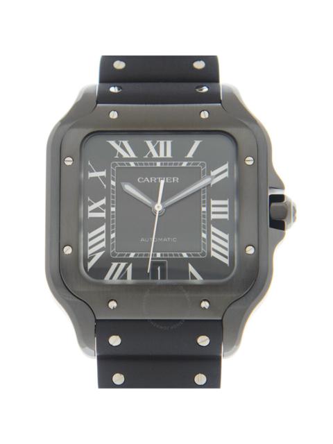 Cartier Cartier Santos Large Model Automatic Black Dial Black Rubber Men's Watch WSSA0039